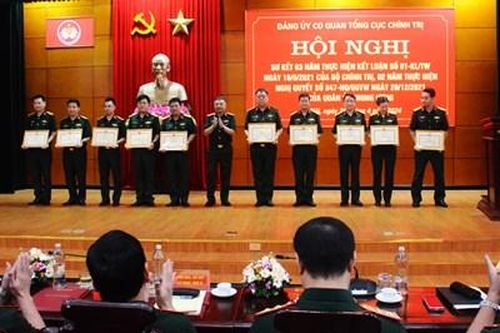 Đảng ủy Cơ quan Tổng cục Chính trị sơ kết 3 năm thực hiện Kết luận số 01-KL/TW của Bộ Chính trị; 2 năm thực hiện Nghị quyết 847-NQ/QUTW của Quân ủy Trung ương
