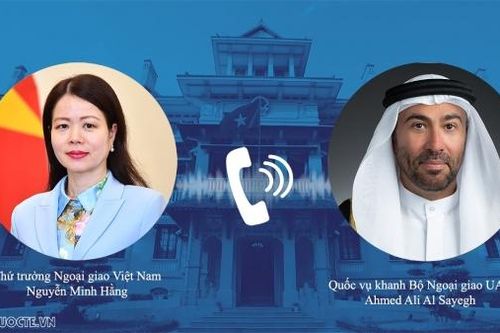 Thứ trưởng Ngoại giao Nguyễn Minh Hằng điện đàm với Quốc vụ khanh Bộ Ngoại giao UAE Ahmed Ali Al Sayegh