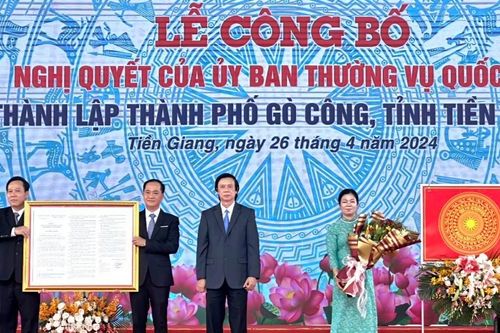 Công bố Gò Công là thành phố thứ 2 của tỉnh Tiền Giang