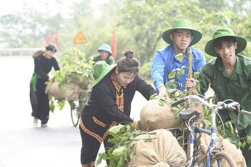 Tuổi trẻ Yên Bái thi tải gạo qua Đèo Lũng Lô