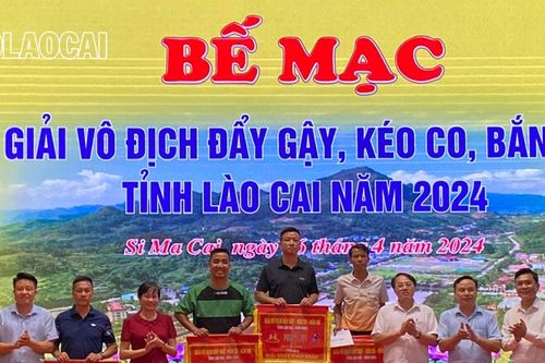 Huyện Văn Bàn giành Nhất toàn đoàn Giải vô địch đẩy gậy, kéo co, bắn nỏ tỉnh Lào Cai năm 2024