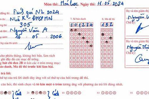 Thi đánh giá năng lực 2024: Hướng dẫn ghi và tô phiếu trả lời trắc nghiệm
