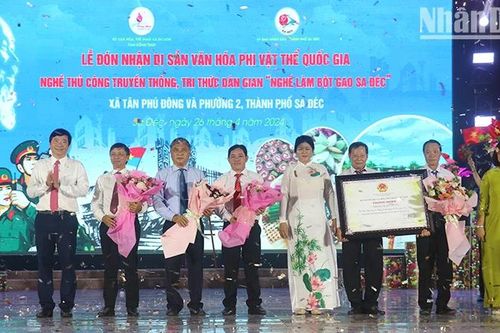 Đồng Tháp đón nhận di sản quốc gia 'Nghề làm bột gạo Sa Đéc'