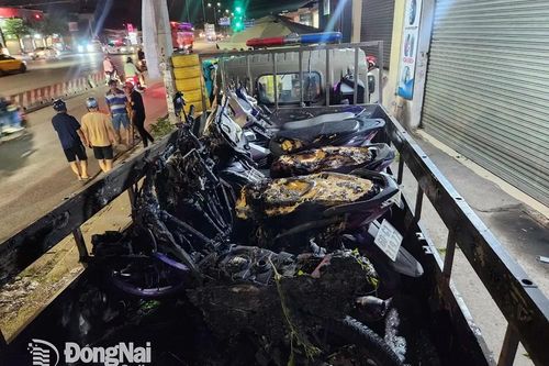 Tạm giữ đối tượng đốt xe máy trên xe tải chuyên dụng của cảnh sát giao thông