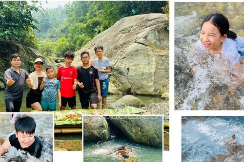 Nóng hơn 40 độ C, người dân tìm đến sông, suối 'giải nhiệt'