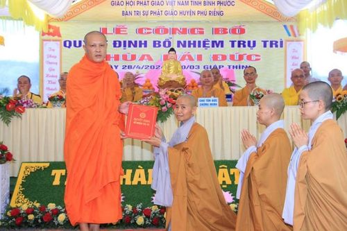Bình Phước: Bổ nhiệm Sư cô Thích nữ Trung Phước làm trụ trì chùa Hải Đức (H.Phú Riềng)