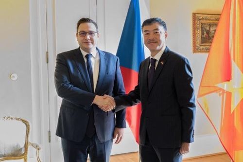 Đại sứ Dương Hoài Nam chào xã giao Bộ trưởng Ngoại giao Cộng hòa Czech Jan Lipavsky
