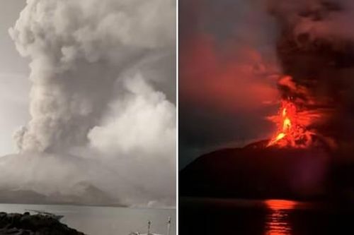 Video núi lửa Ruang ở Indonesia phun trào dữ dội, có nguy cơ gây sóng thần