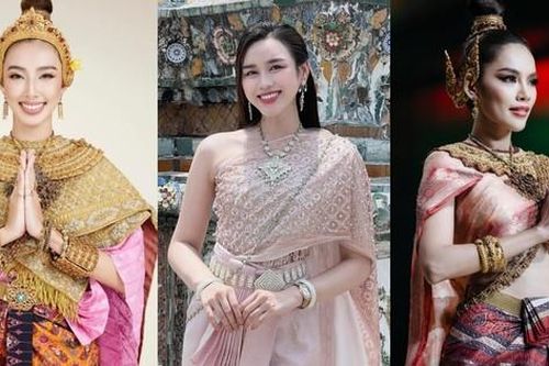 Đỗ Thị Hà diện trang phục truyền thống Thái Lan, thần thái so với Thùy Tiên thế nào?