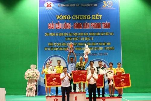 Than Vàng Danh và Than Cọc Sáu vô địch Giải cầu lông, bóng bàn phong trào TKV năm 2024