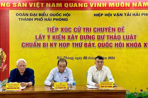 Cử tri Hiệp hội vận tải Hải Phòng góp nhiều ý kiến với Quốc hội về xây dựng pháp luật