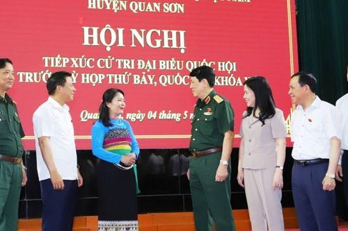 Đại tướng Lương Cường tiếp xúc cử tri huyện vùng cao biên giới Thanh Hóa