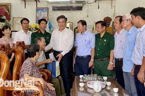 Bí thư Huyện ủy Long Thành thăm, tặng quà chiến sĩ Điện Biên