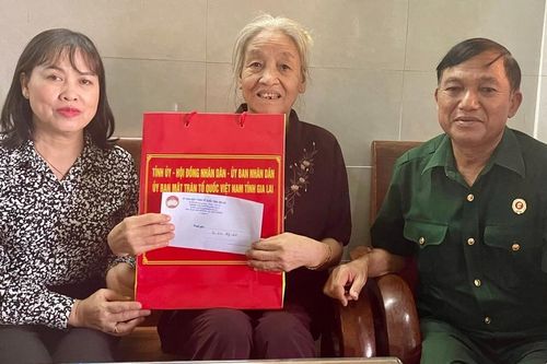 Chủ tịch Hội Cựu chiến binh tỉnh Gia Lai thăm, tặng quà thân nhân chiến sĩ Điện Biên Phủ