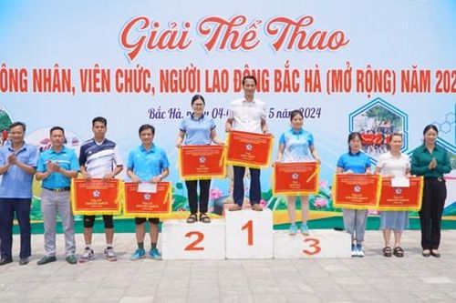Bế mạc Giải thể thao công nhân, viên chức, người lao động huyện Bắc Hà (mở rộng) năm 2024