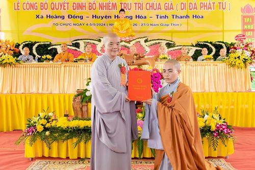 Thanh Hóa: Trao quyết định bổ nhiệm trụ trì chùa Già đến Sư cô Thích nữ Tịnh Nhân