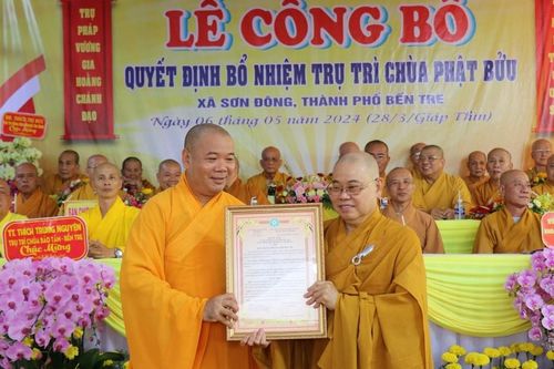 Bến Tre: Bổ nhiệm Thượng tọa Thích Trung San đảm nhiệm trụ trì chùa Phật Bửu
