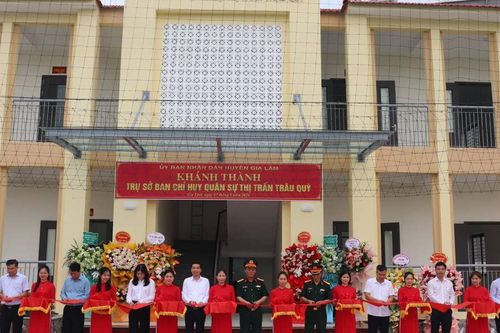 Huyện Gia Lâm: khánh thành và khởi công 4 trụ sở Ban Chỉ huy quân sự