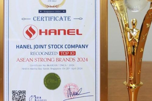 Hanel và Tổng giám đốc Hanel được vinh danh tại Lễ trao giải Thương hiệu mạnh ASEAN 2024