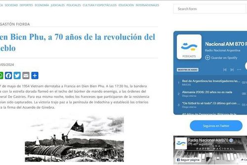 Đài phát thanh quốc gia Argentina ca ngợi chiến thắng lớn nhất trong Chiến tranh Đông Dương