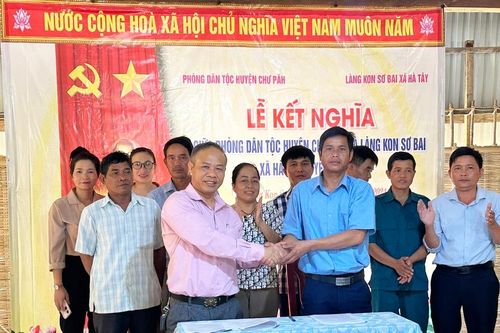 Phòng Dân tộc huyện Chư Păh kết nghĩa với làng Kon Sơ Bai