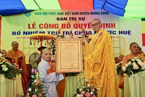Đắk Lắk: Bổ nhiệm Sư cô Thích nữ Diệu Mỹ làm trụ trì chùa Phước Huệ (H.Krông Bông)