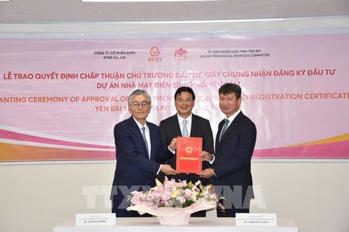 Erex (Nhật Bản) đầu tư nhà máy điện sinh khối ở Yên Bái vốn dự kiến từ 100 triệu USD