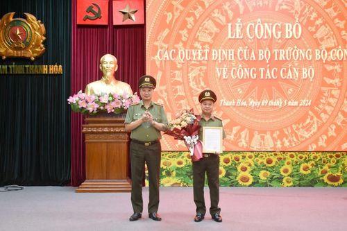 Bổ nhiệm Thủ trưởng Cơ quan An ninh điều tra Công an Thanh Hóa