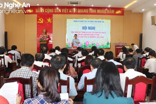 Rà soát, bổ sung quy hoạch cán bộ Đảng ủy Khối Các quan tỉnh Nghệ An