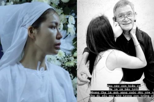 Nghẹn ngào hình ảnh lần đầu công bố trong tang lễ ba ruột Minh Tú