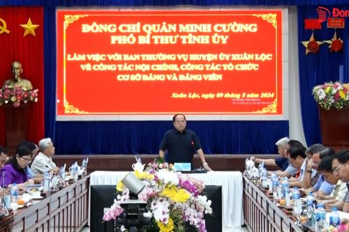 Phó bí thư Tỉnh ủy Quản Minh Cường làm việc với huyện Xuân Lộc về công tác nội chính