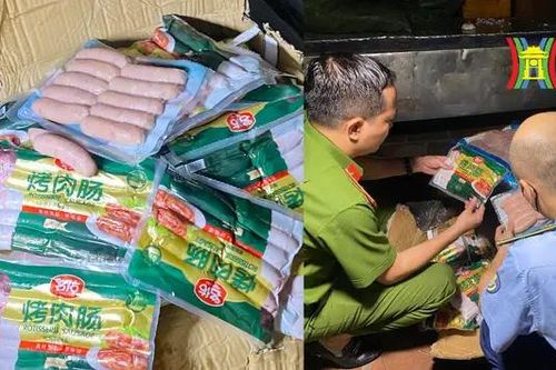 Thu giữ hàng trăm kg lạp xưởng chuyên bán tại vỉa hè