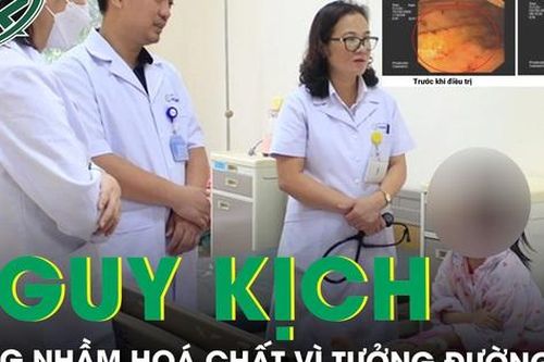 Nhầm tưởng NaOH là đường ăn, bệnh nhi 5 tuổi ngộ độc nặng, tổn thương sâu đường tiêu hóa