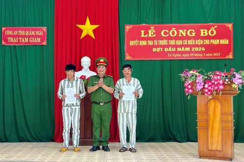 Công bố quyết định tha tù trước thời hạn cho các phạm nhân