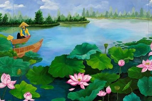 Giáo viên, học sinh trổ tài vẽ tranh trên tường