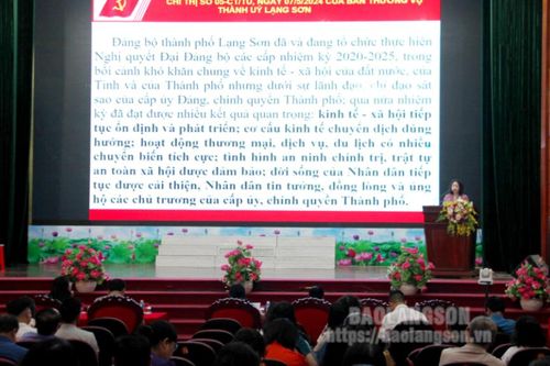 Thành ủy Lạng Sơn quán triệt, triển khai thực hiện Chỉ thị số 05-CT/TU