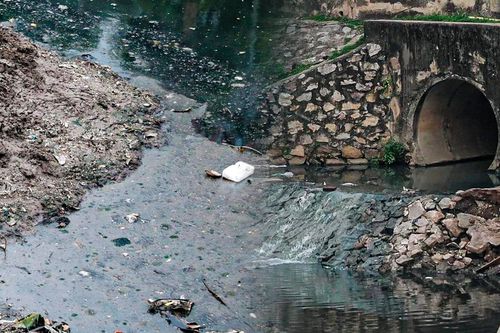 1km 40 họng xả thải, sông Tô Lịch thành cống nước đen lộ thiên