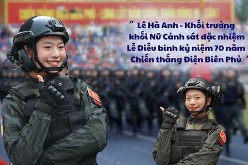 Lê Hà Anh - 'Bông hồng thép' của Học viện Cảnh sát Nhân dân dẫn đầu khối Nữ Chiến sĩ Cảnh sát đặc nhiệm sáng 7/5