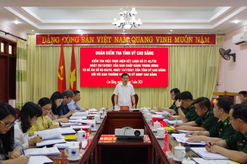 Kiểm tra việc thực hiện Kết luận số 21-KL/TW tại Bộ đội Biên phòng tỉnh