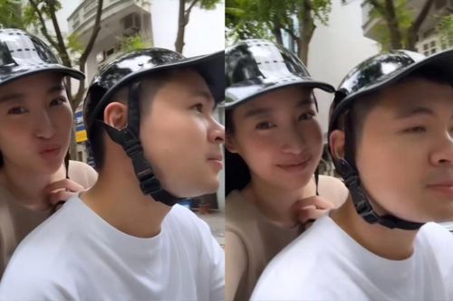 Không phải xế hộp, Đỗ Mỹ Linh và chồng thiếu gia chạy xe máy hẹn hò