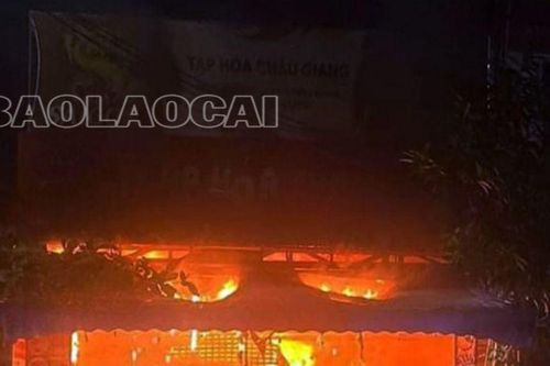 Bảo Hà (Bảo Yên): Cửa hàng tạp hóa bốc cháy trong đêm gây thiệt hại hơn 600 triệu đồng