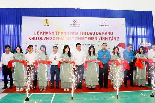 Nhiệt điện Vĩnh Tân 2: Khánh thành Nhà thi đấu đa năng và sân tennis Khu Quản lý vận hành