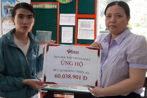 Trao hơn 60 triệu đồng đến gia đình bé Cao Hoàng Thiên An
