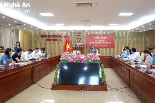 Đoàn đại biểu Quốc hội tỉnh Nghệ An lấy ý kiến góp ý dự thảo Luật Công đoàn sửa đổi