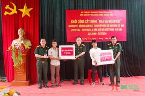 Bộ chỉ huy Quân sự tỉnh Quảng Trị khởi công xây dựng 'Nhà đại đoàn kết'