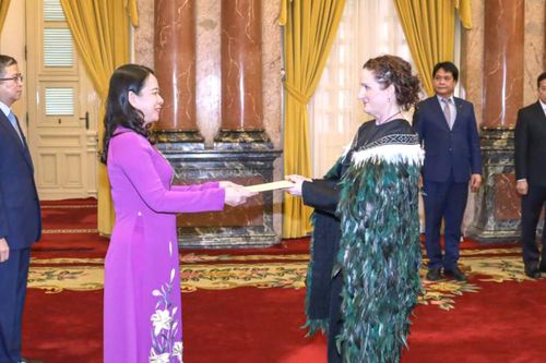 Quyền Chủ tịch nước Võ Thị Ánh Xuân tiếp 4 Đại sứ trình quốc thư