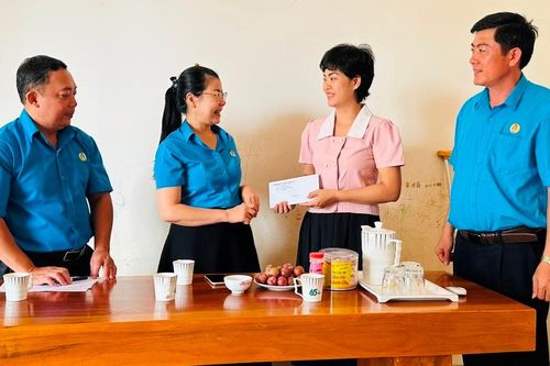 Trao 27 suất quà cho đoàn viên, người lao động mắc bệnh hiểm nghèo ở huyện Đức Cơ và TP. Pleiku