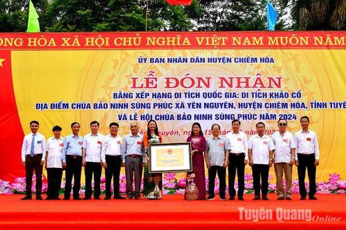 Chiêm Hóa đón nhận Bằng xếp hạng Di tích quốc gia Di tích khảo cổ địa điểm chùa Bảo Ninh Sùng Phúc