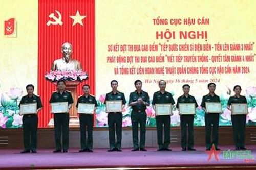Cán bộ, chiến sĩ Tổng cục Hậu cần 'Viết tiếp truyền thống - Quyết tâm giành 4 nhất'