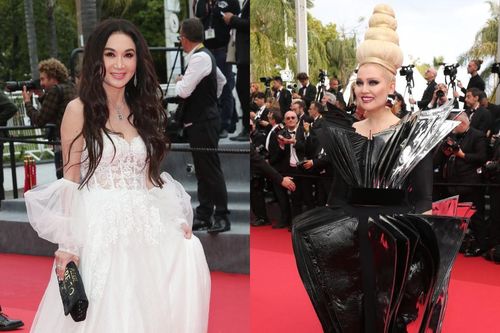 Thảm đỏ Cannes ngày 2: 'Dị nhân' thời trang xuất hiện, Ôn Bích Hà trẻ như 20 tuổi